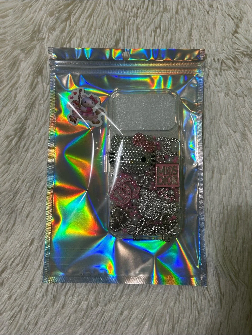 Handmade iPhone 17 Pro Junk Case Bling Hello Kitty Kawaii Luxury Pink Y2K